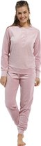 Dames pyjama badstof velours Pastunette 20212-109-4 - Rose - 46