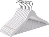 Hangers met broekstang 10 stuks wit