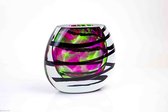 Beeld  - glasobject - zwarte spiraal  - Loranto glas - geschenk  -  H21cm