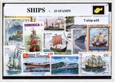 Schepen – Luxe postzegel pakket (A6 formaat) : collectie van 25 verschillende postzegels van schepen – kan als ansichtkaart in een A6 envelop - authentiek cadeau - kado - geschenk
