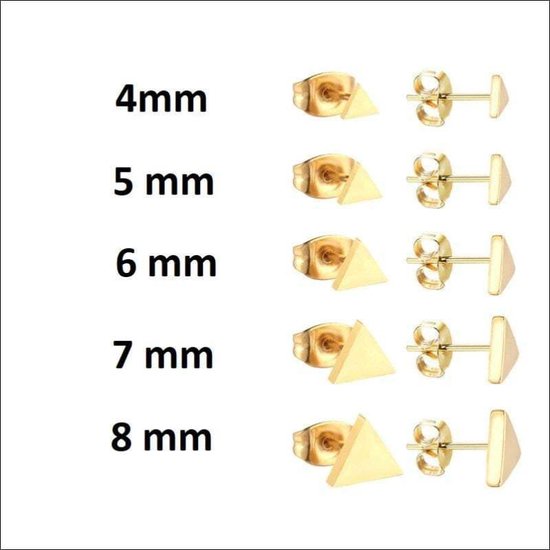 Aramat jewels ® - Zweerknopjes oorbellen driehoek goudkleurig chirurgisch staal 3mm