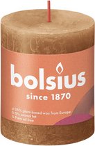 4 stuks Bolsius bruin rustiek stompkaarsen 80/68 (35 uur) Eco Shine Spicy Brown