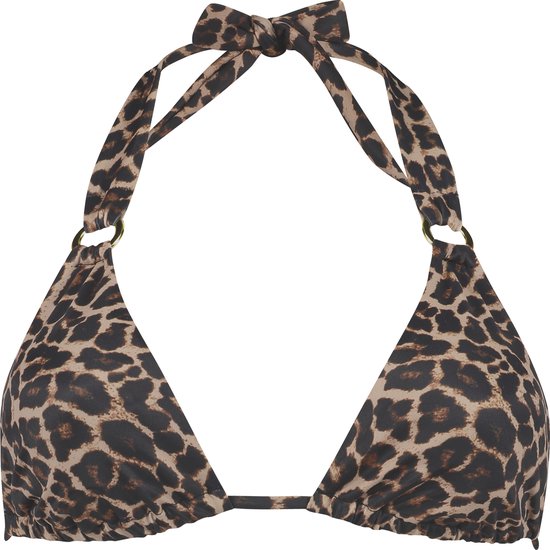 Hunkemöller Dames Badmode Triangle bikinitop Leopard - Beige - maat M