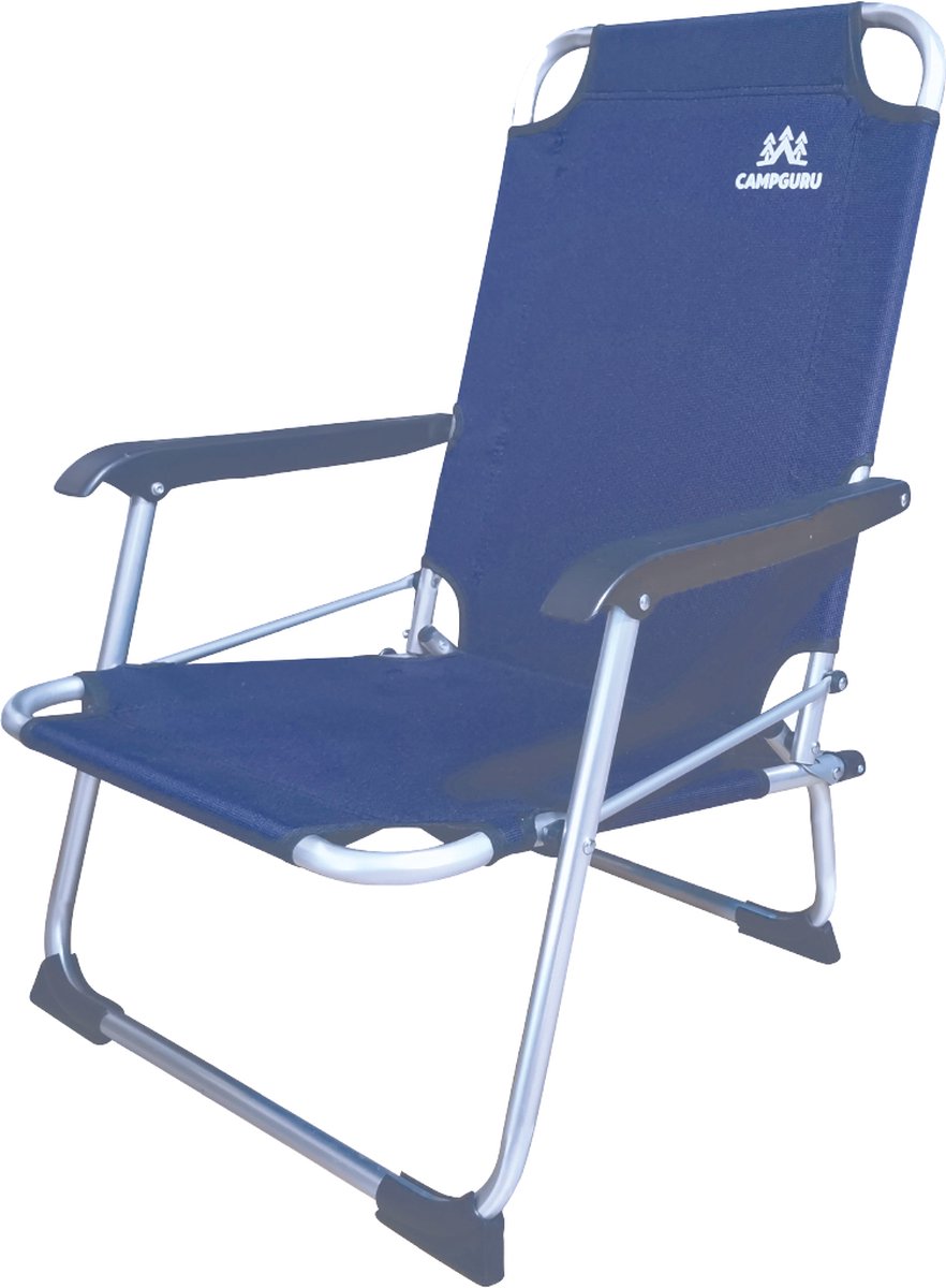 Campguru Beachchair Low - Strandstoel - Lichtgewicht - Opvouwbaar - Aluminium Frame - Compact Mee Te Nemen