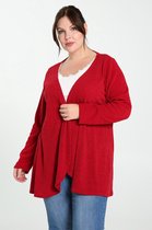 Paprika Dames Lange cardigan in effen, warm tricot - T-shirt - Maat 48