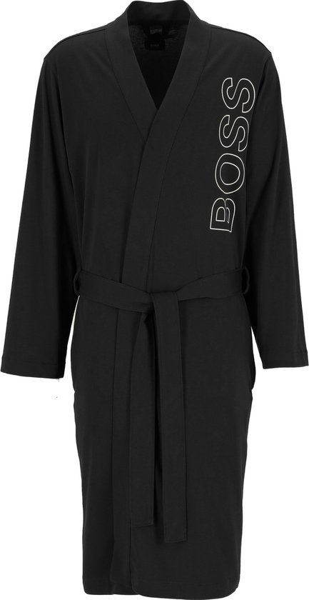 HUGO BOSS heren badjas - jersey katoen - zwart - Maat: