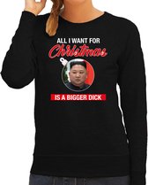Kim Jong-Un All I want for Christmas foute Kerst trui - zwart - dames - Kerst sweater / Kerst outfit S