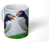 Mok - Koffiemok - Dieren - Vogels - Papegaaiduikers - Mokken - 350 ML - Beker - Koffiemokken - Theemok