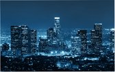 Skyline van nachtelijk Los Angeles City Center - Foto op Forex - 45 x 30 cm