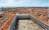 De rode daken en het San Marcoplein van Venetië - Foto op Forex - 45 x 30 cm