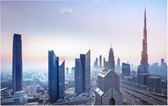 Een mysterieuze skyline van het Dubai City Center - Foto op Forex - 120 x 80 cm