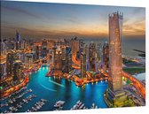 De jachthaven en indrukwekkende skyline van Dubai - Foto op Canvas - 150 x 100 cm