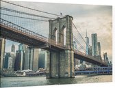 De beroemde brug tussen Brooklyn en Manhattan in New York - Foto op Canvas - 45 x 30 cm