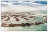 Luchtfoto van wereldberoemde Dubai Palm Island - Foto op Akoestisch paneel - 225 x 150 cm
