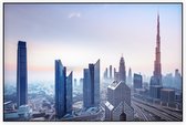 Een mysterieuze skyline van het Dubai City Center - Foto op Akoestisch paneel - 225 x 150 cm