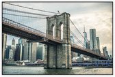 De beroemde brug tussen Brooklyn en Manhattan in New York - Foto op Akoestisch paneel - 225 x 150 cm