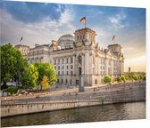 Rijksdaggebouw aan het Plein van de Republiek in Berlijn - Foto op Plexiglas - 60 x 40 cm