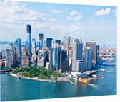 Wijdse luchtfoto van New York Financial District - Foto op Plexiglas - 90 x 60 cm