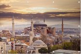 De wereldberoemde moskee Hagia Sophia in Istanbul - Foto op Tuinposter - 90 x 60 cm