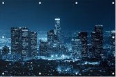 Skyline van nachtelijk Los Angeles City Center - Foto op Tuinposter - 90 x 60 cm