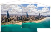 Aerial skyline en kustlijn van Abu Dhabi stad - Foto op Textielposter - 120 x 90 cm