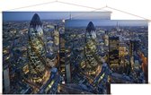 Blik op The Gherkin in het financiële hart van Londen - Foto op Textielposter - 60 x 45 cm