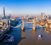 Tower Bridge over de Thames en de skyline van Londen - Fotobehang (in banen) - 250 x 260 cm