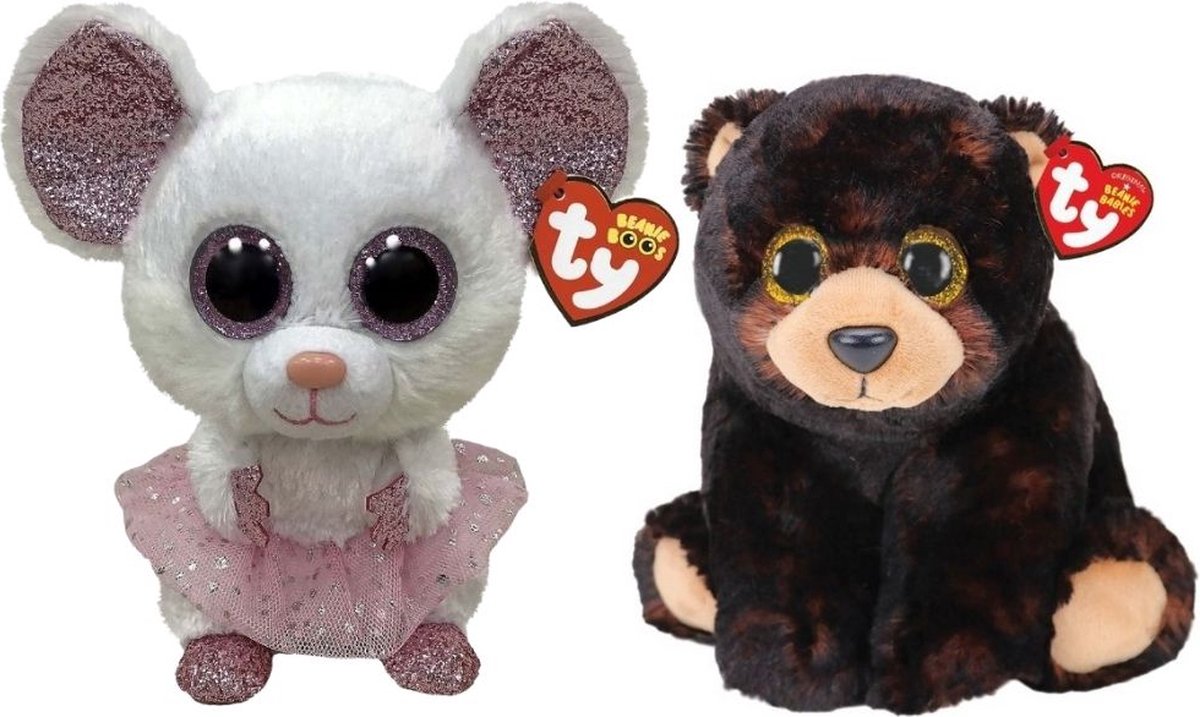 Ty - Knuffel - Beanie Buddy - Nina Mouse & Kodi Bear