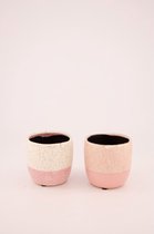 - planter ceramic ø10x10cm c / 2 - pink mix - 10x102x