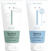 foto van Naïf Baby Wasgel & Shampoo - Voordeelverpakking - Babyverzorging - 2 x 200 ml - met Natuurlijke Ingrediënten