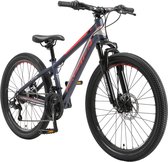 Bikestar 24 inch 21 speed hardtail MTB Sport, blauw / rood