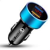 ChargeMore Dubbele USB Autolader Blauw – 3.0 laadvermogen – USB A & USB C – Snellader – Car Fast Charger – Sigaretten Aansteker Lader