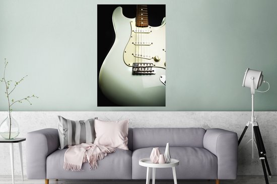 Gros plan d'une guitare électrique Poster 80x120 cm - Tirage photo sur Poster (décoration murale salon / chambre)