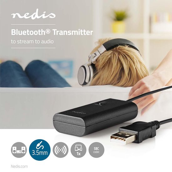 Nedis Bluetooth-Zender - Input: 1x AUX / 1x USB - SBC - Maximaal 1 Apparaat - Zwart van Nedis — afbeelding 4