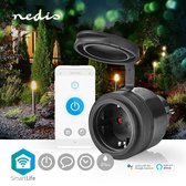 Nedis SmartLife Slimme Stekker - Wi-Fi - IP44 - 3680 W - Randaarde stekker / Type F (CEE 7/7) - -5 - 40 °C - Android / IOS - Zwart - 1 Stuks