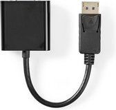 Nedis DisplayPort-Adapter | DisplayPort Male | VGA Female 15p | Vernikkeld | Recht | 0.20 m | Rond | PVC | ABS | Zwart | Label