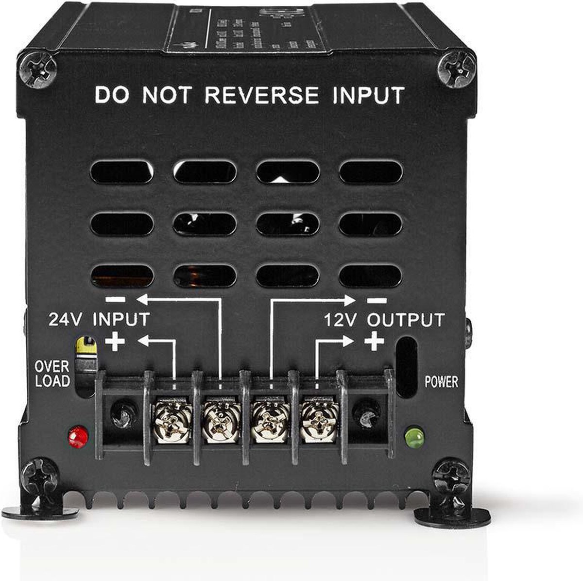 Nedis Power Converter - Auto Aangedreven - 24 V DC - 12 V DC - 240 W - Schroefklem - Voorzien van zekering - Zwart