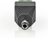 Nedis CCTV-Security Connector - 2-Voudig Aansluitblok - 5,5 x 2,1 mm Male - Male - Groen / Zwart