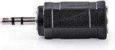 Stereo-Audioadapter - 2,5 mm Male - 3,5 mm Female - Vernikkeld - Recht - ABS - Zwart - 10 Stuks - Polybag