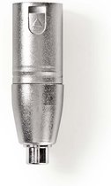 Nedis XLR-Adapter | XLR 3-Pins Male | RCA Female | Vernikkeld | Recht | Metaal | Zilver | 10 Stuks | Polybag