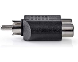 Nedis Subwoofer-Adapter - RCA Male - 2x RCA Female - Vernikkeld - Recht - ABS - Zwart - 1 Stuks - Doos