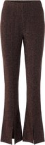 Pieces Broek Pcrina Lurex Hw Flared Slit Pant 17118552 Bronze Brown Dames Maat - M