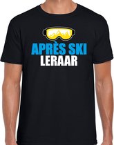 Apres ski t-shirt Apres ski leraar zwart  heren - Wintersport shirt - Foute apres ski outfit/ kleding/ verkleedkleding L