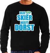 Apres ski trui Deze skieer heeft dorst zwart  heren - Wintersport sweater - Foute apres ski outfit/ kleding/ verkleedkleding M