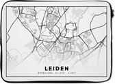 Laptophoes 13 inch - Kaart - Leiden - Nederland - Laptop sleeve - Binnenmaat 32x22,5 cm - Zwarte achterkant