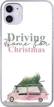 Geschikt voor iPhone 11 hoesje - Kerst - Driving home for Christmas - Auto - Quotes - Spreuken - Siliconen Telefoonhoesje