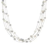 Valero Pearls Valero Pearls Parel ketting zilverkleurig Gekweekte zoetwaterparels wit