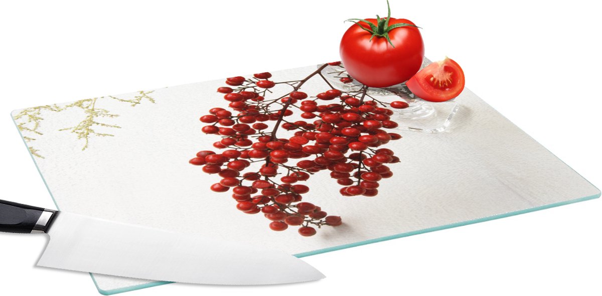 Glazen Snijplank - 39x28 - Bessen - Stilleven - Rood - Snijplanken Glas
