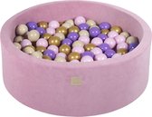 Ronde ballenbak VELVET 90x30 - Donker Roze incl 200 ballen - Beige, Pastel Roze, Goud, Violet | NoussyToys.nl