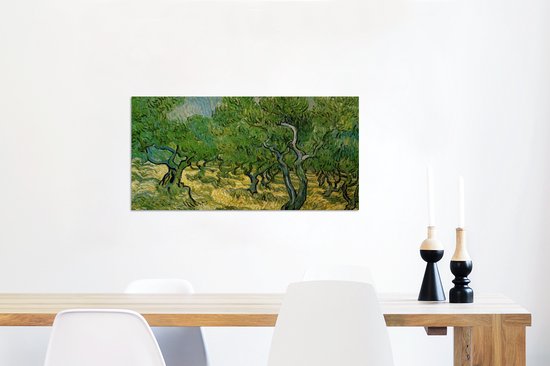 Wanddecoratie Metaal - Aluminium Schilderij Industrieel - Olijfgaard - Vincent van Gogh - 80x40 cm - Dibond - Foto op aluminium - Industriële muurdecoratie - Voor de woonkamer/slaapkamer